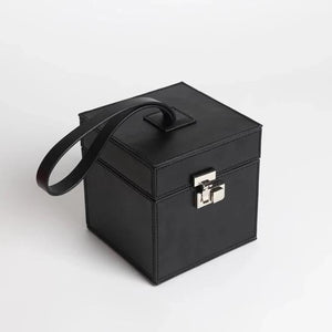 matte black box bag luxe edgy fashion edgability top view