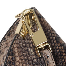 brown grey snakeskin sling bag edgability detail view