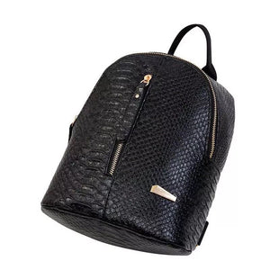 black mini backpack croc skin bag edgability top view