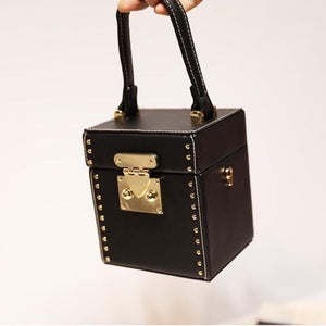 black studded bag box bag edgability angle view