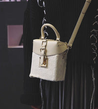 white bag box bag fur bag edgability model view