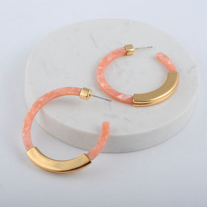 marble earrings gold hoops pink earrings edgability