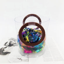 sequins bag bucket bag clear bag edgability front view