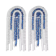 blue silver studs statement earrings trendy jewellery edgability