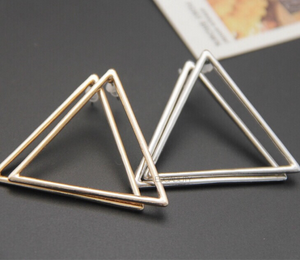 triangle earrings trendy earrings edgability front view