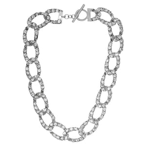 diamond studs crystal studded silver chains necklace edgability