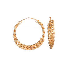 gold hoops metallic golden chains earrings edgability detail view