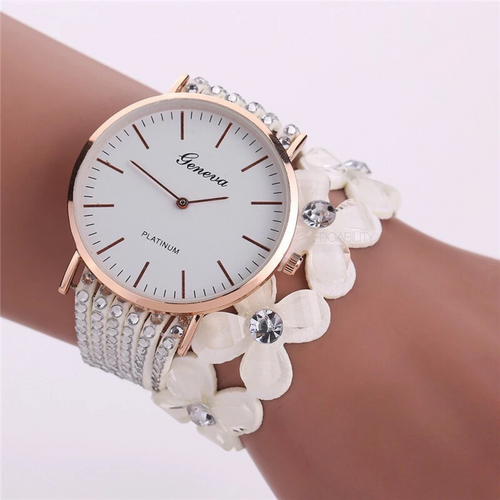 white watch floral bracelet beaded edgability