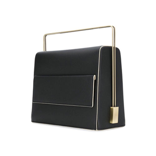 sleek matte black classy bag with metal handle edgability