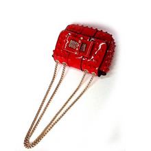 studded bag red sling bag edgability top view