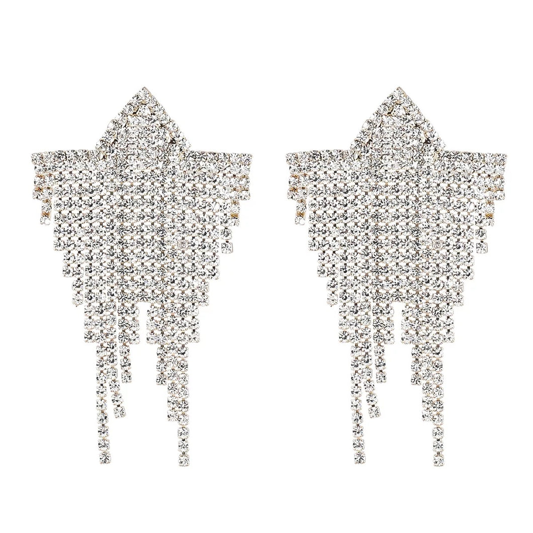 crystal studded diamond star earrings edgability