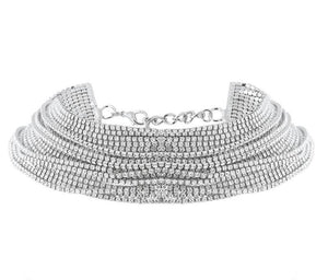 crystal layered statement necklace choker edgability full view