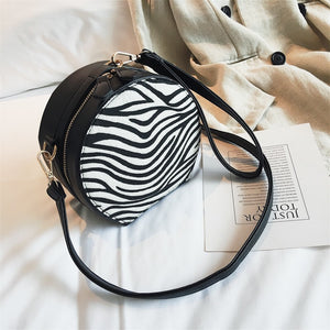 zebra print box bag round bag edgability top view