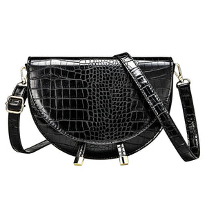 semi circle classy croc skin black bag sling bag edgability