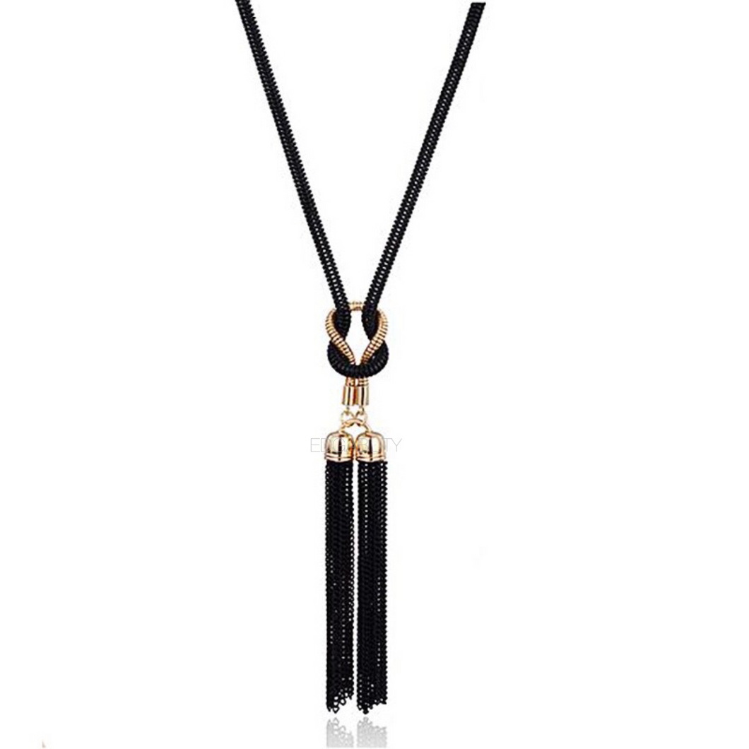 long black necklace black jewelry edgability