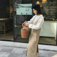 bucket bag basket drawstring bag brown bag edgability model view