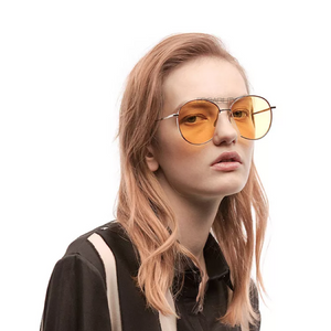 yellow vintage sunglasses model view edgability