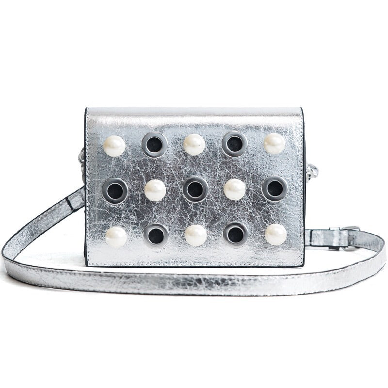 studded bag silver bag sling bag edgability