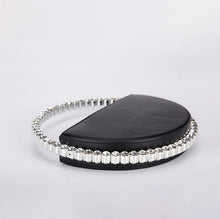 semi circle diamond crystals studded bag edgability aerial view