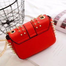 studded bag party bag red bag edgability back view