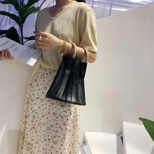 pleated bucket bag black bag edgability model view 
