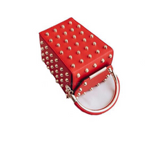 studded bag box bag red bag edgability top view