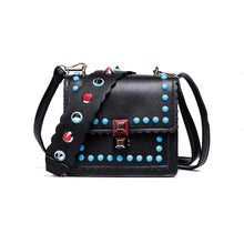 black bag blue studded bag sling bag edgability