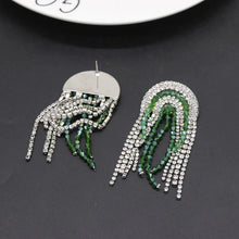 emerald green silver crystals statement earrings edgability bottom view