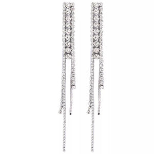 crystal rhinestones studded dangler earrings full view