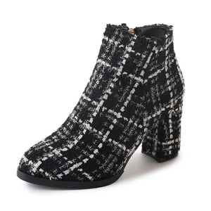 tweed boots ankle boots white and black boots edgability