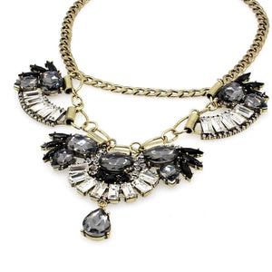 floral necklace crystal statement necklace edgability aerial view