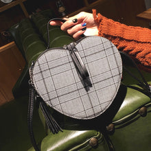 heart shaped bag checkered box bag edgability model view