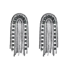 black and silver crystals dangler statement jewelry edgability