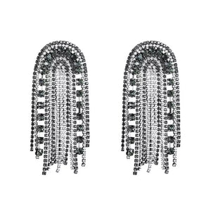 black and silver crystals dangler statement jewelry edgability
