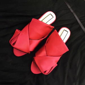red flats ruffles trendy shoes edgability top view