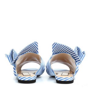 stripes blue flats with knots back view edgability