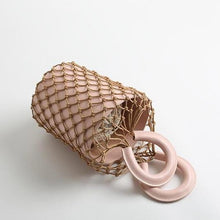 bucket bag basket drawstring bag pink bag edgability top view