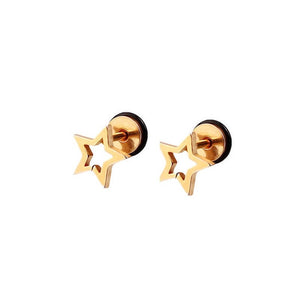 gold star frame mini earrings studs edgability