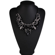 floral statement jewelry black necklace edgability size view