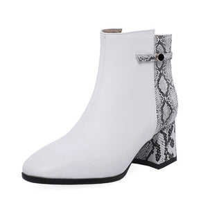 trendy boots ankle boots snakeskin boots with block heels edgability