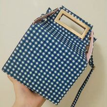 box bag checkered bag sling bag blue bag edgability size view