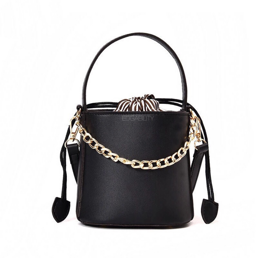 black drawstring bag bucket bag edgability