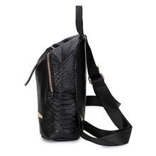 black mini backpack croc skin bag edgability side view