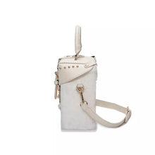 white bag box bag fur bag edgability side view