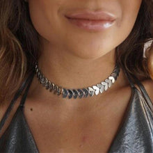 silver choker trendy jewellery edgability model view