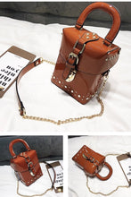 patent leather box bag studded bag sling bag edgability detail view