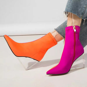 orange pink ankle boots edgy shoes edgability size view