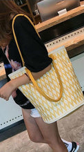 yellow tote bucket bag aztec bag edgability model view