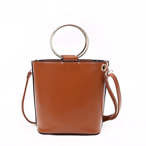 brown bucket bag with ring handle edgability