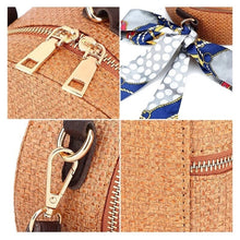 rattan bag box bag round bag wristlet with scarf edgability detail view